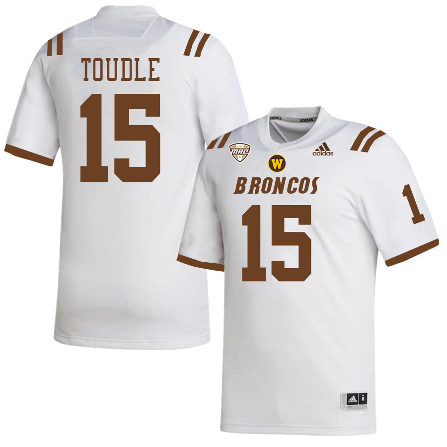 #15 Chris Toudle Western Michigan Broncos College Football Jerseys Stitched-White